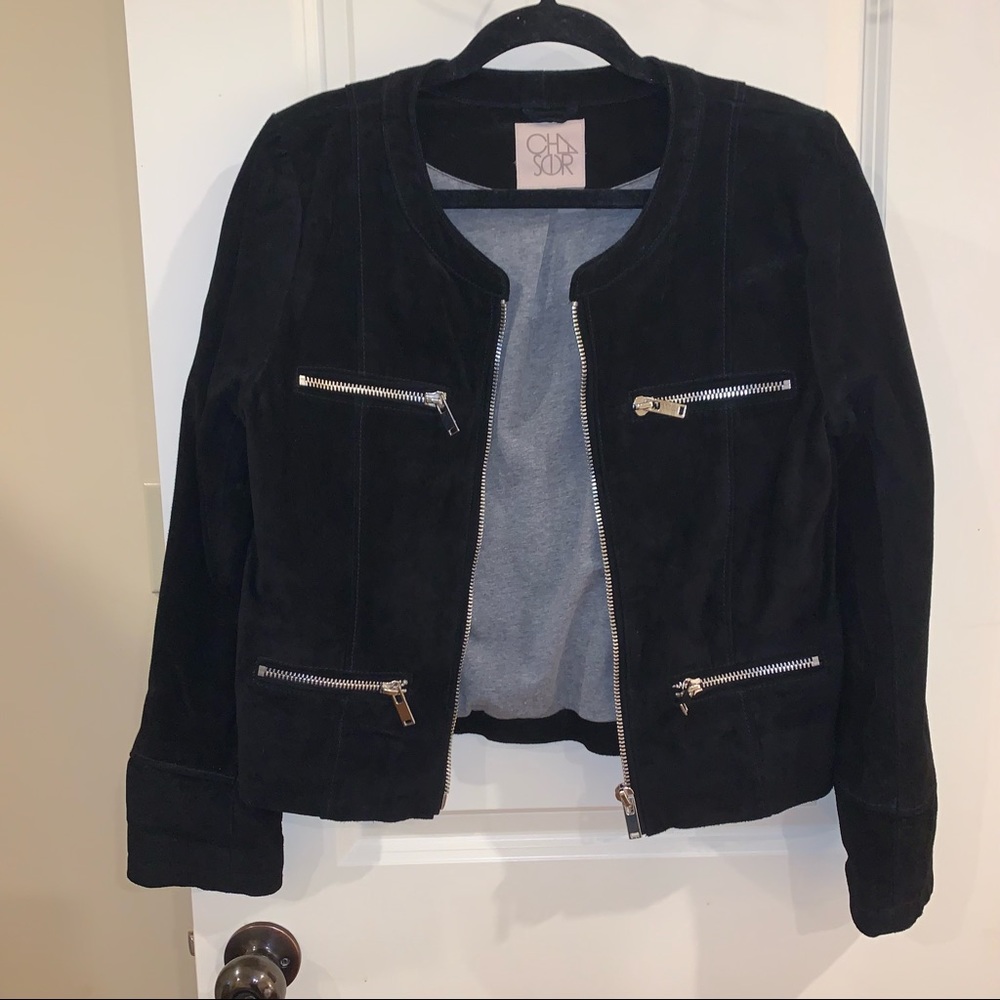 Chaser suede zipper moto jacket size medium